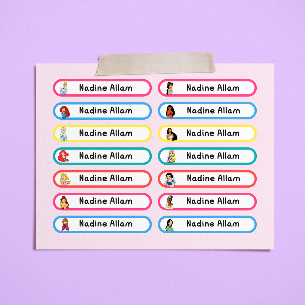 Disney Princesses Label Stickers