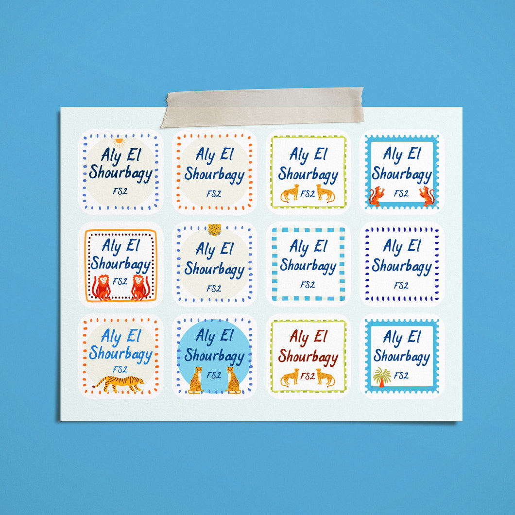 Square Label Stickers (Boy)