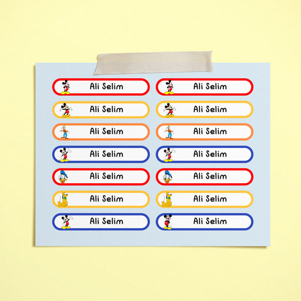 Mickey & Friends Label Stickers
