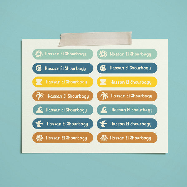 Boho Coastal Label Stickers