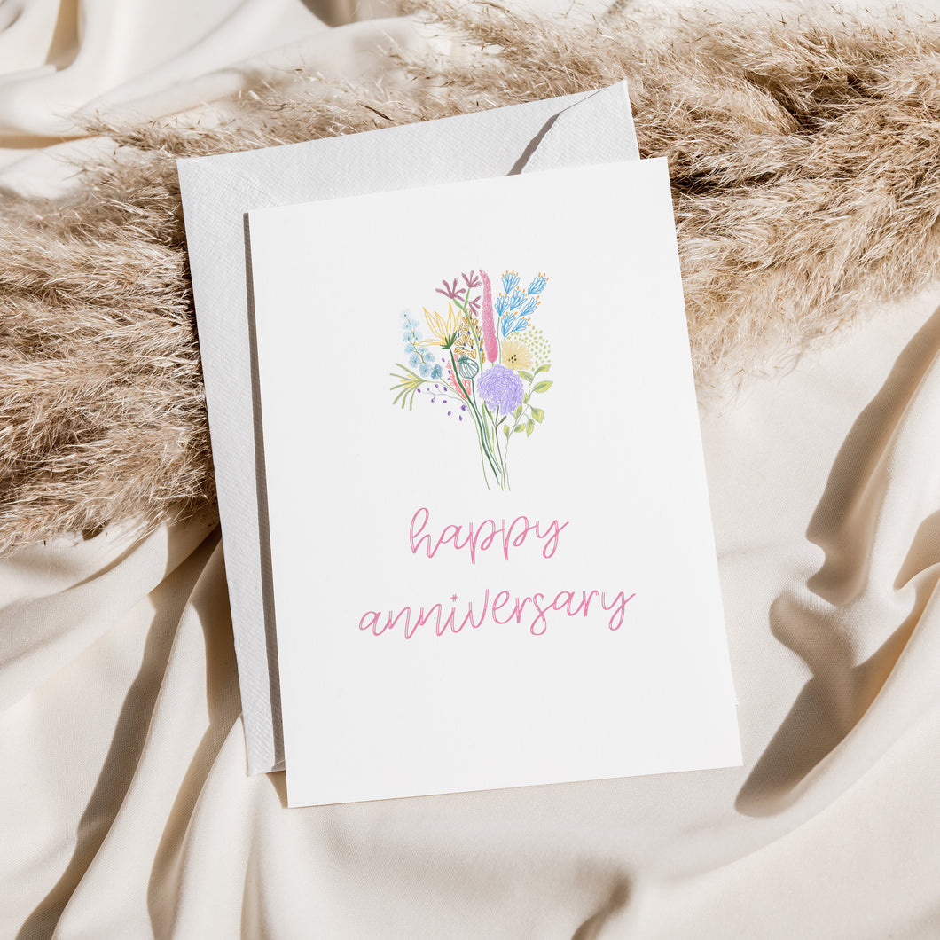 Happy Anniversary Flower Card