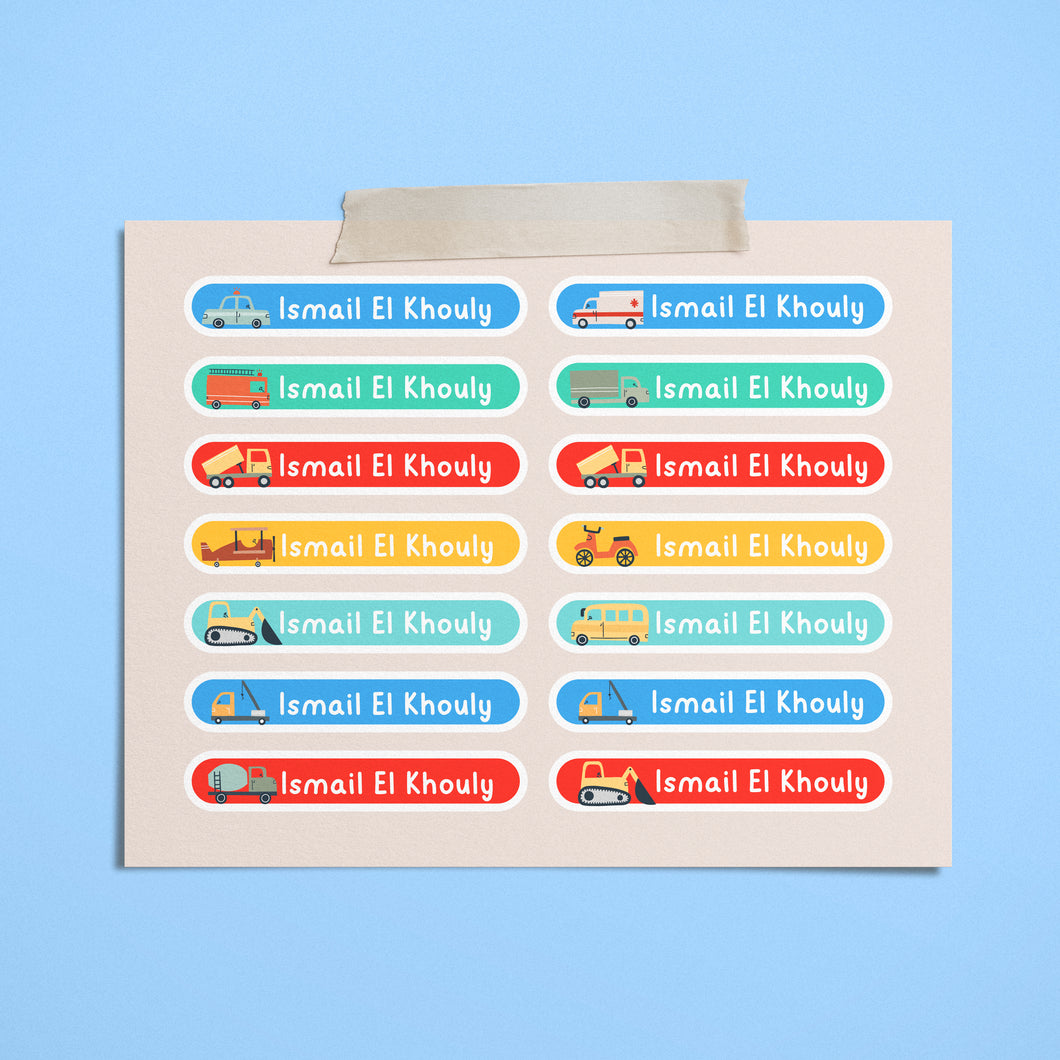 Vehicles Label Stickers