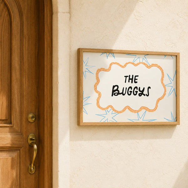Scribble Family Name Sign