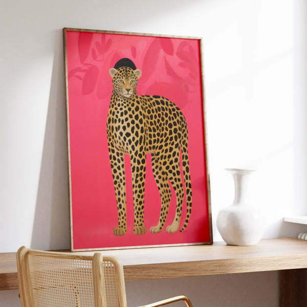 Pink Leopard Framed Print