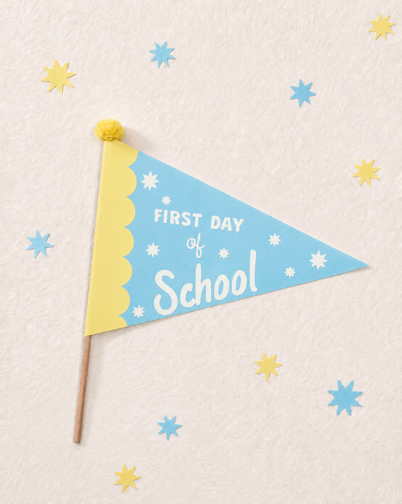 First Day of School Flag and Print - Blue
