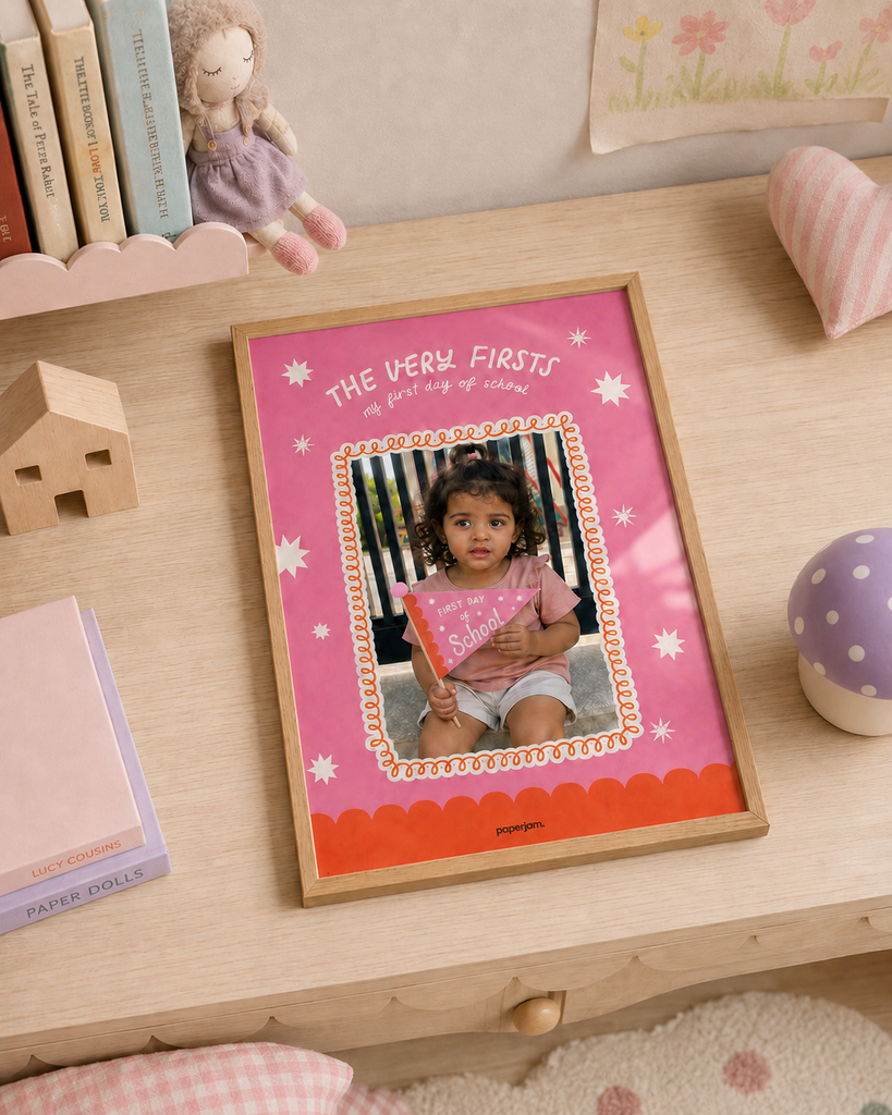 First Day of Nursery Flag and Print - Pink