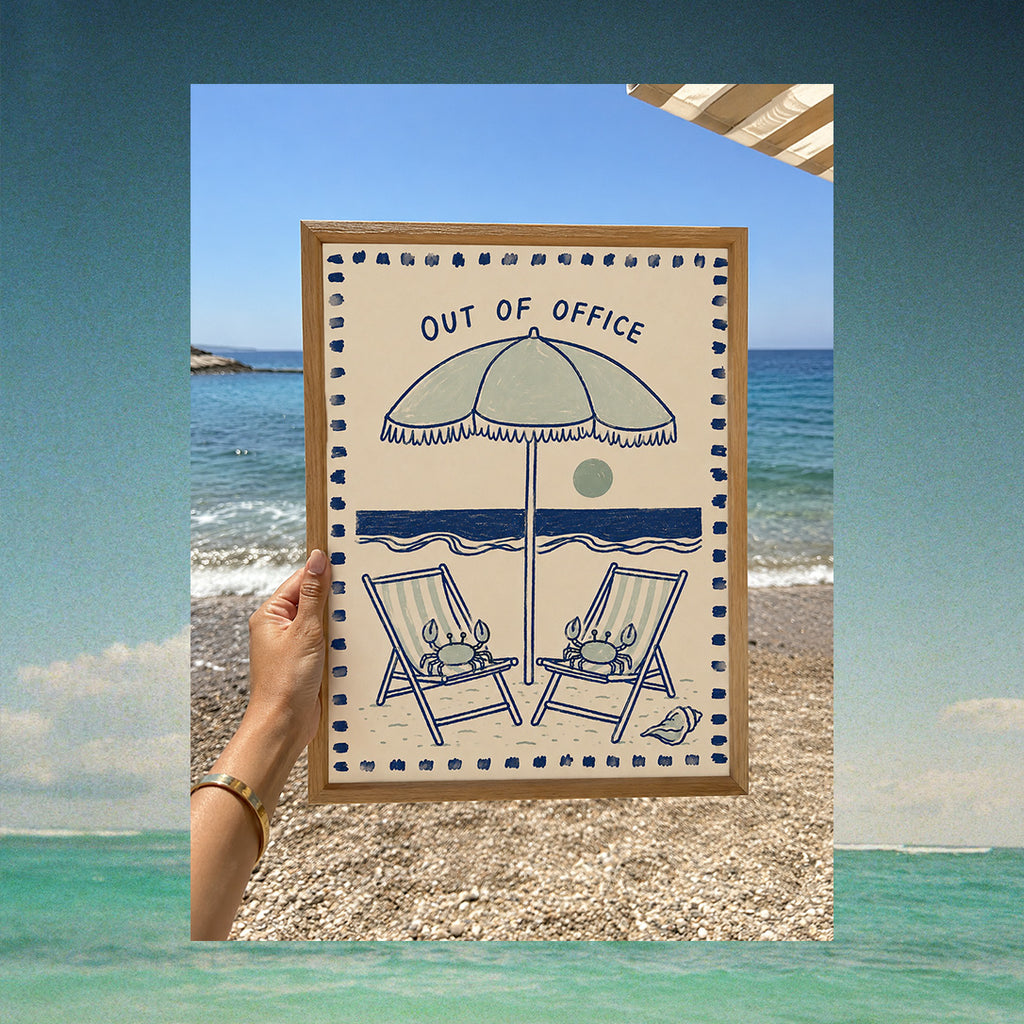 Out of Office Beach Print