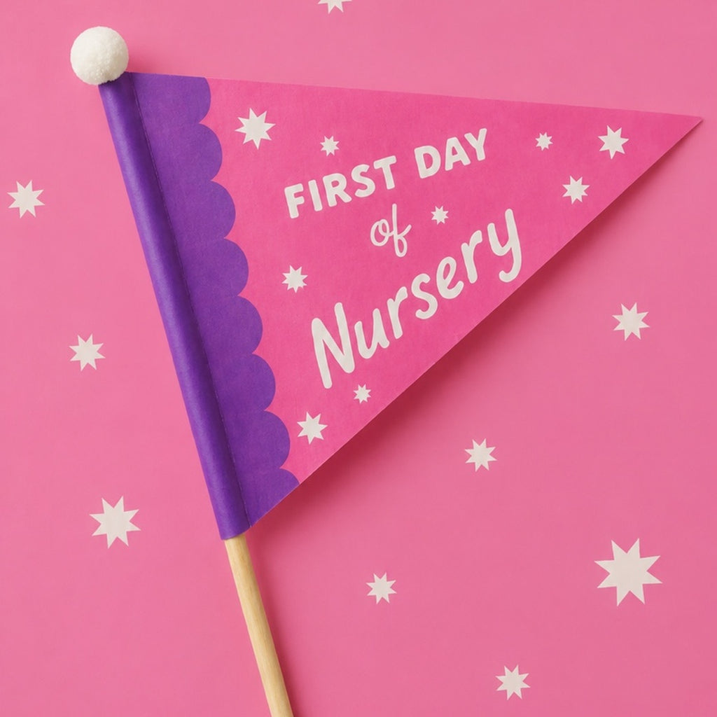 First Day of Nursery Pennant Flag - Pink