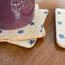 Load image into Gallery viewer, Blue Flower Cork Coasters
