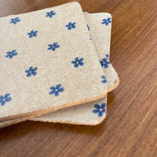 Load image into Gallery viewer, Blue Flower Cork Coasters
