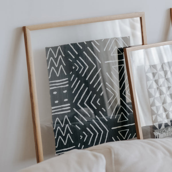 Framed Black Fabric