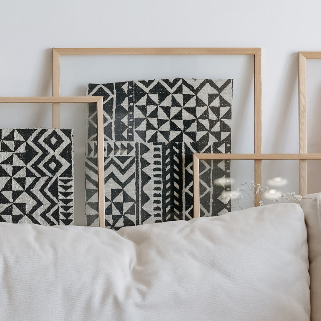 Framed Black & White Fabric