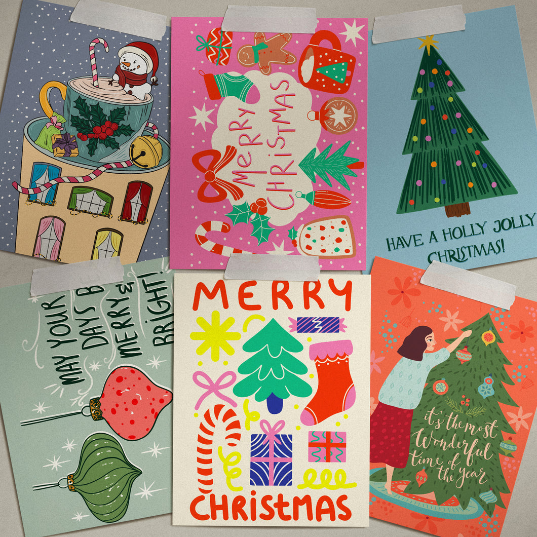 Christmas Card Bundle 01 (Pack of 6 Cards)