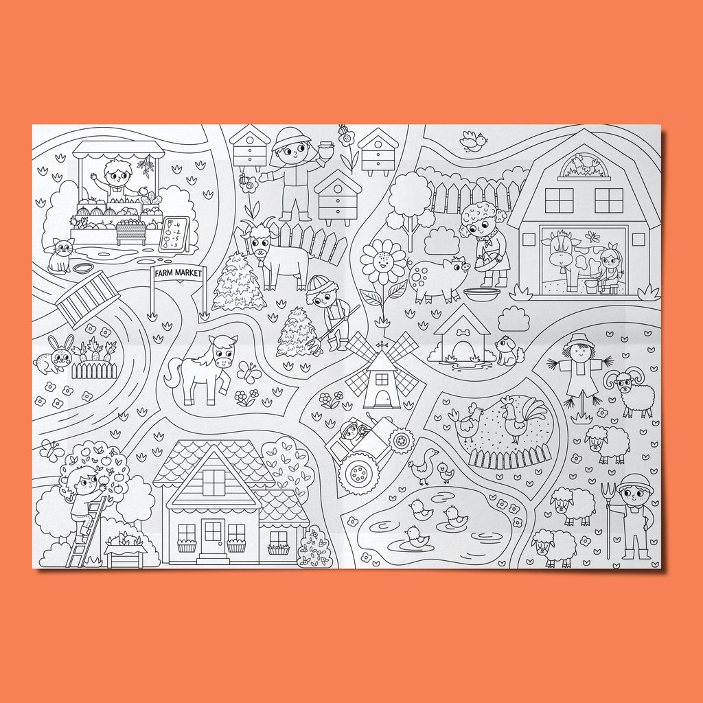 Farm Map Giant Coloring Sheet