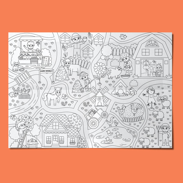 Farm Map Giant Coloring Sheet