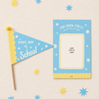 First Day of School Flag and Print - Blue