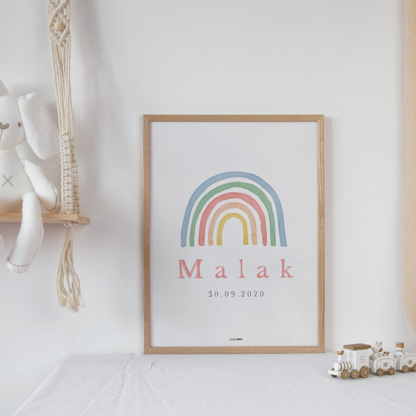 Custom Girl Name Print - Rainbow