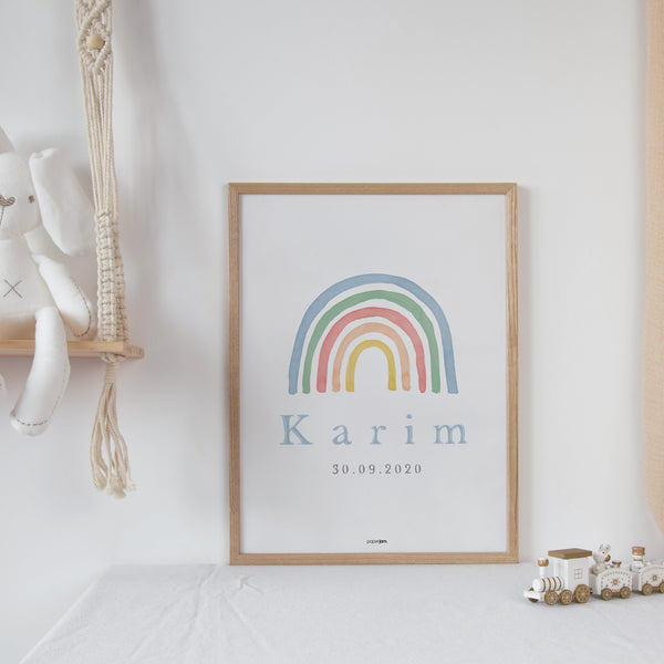 Custom Boy Name Print - Rainbow