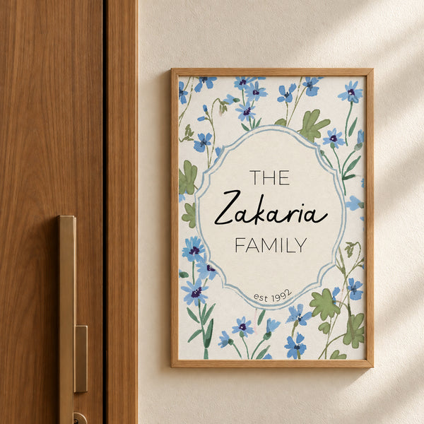 Floral Family Name Sign