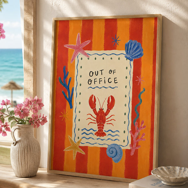Out of Office Lobster Print