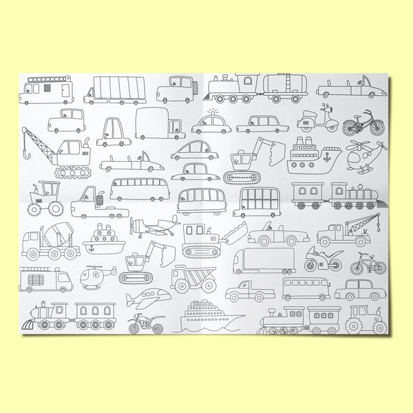 Vehicles Giant Coloring Sheet