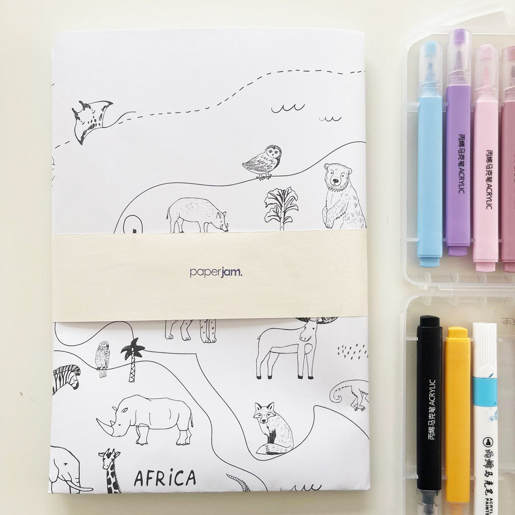 Animal World Map Giant Coloring Sheet