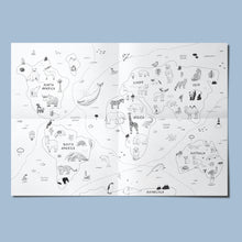 Load image into Gallery viewer, Animal World Map Giant Coloring Sheet
