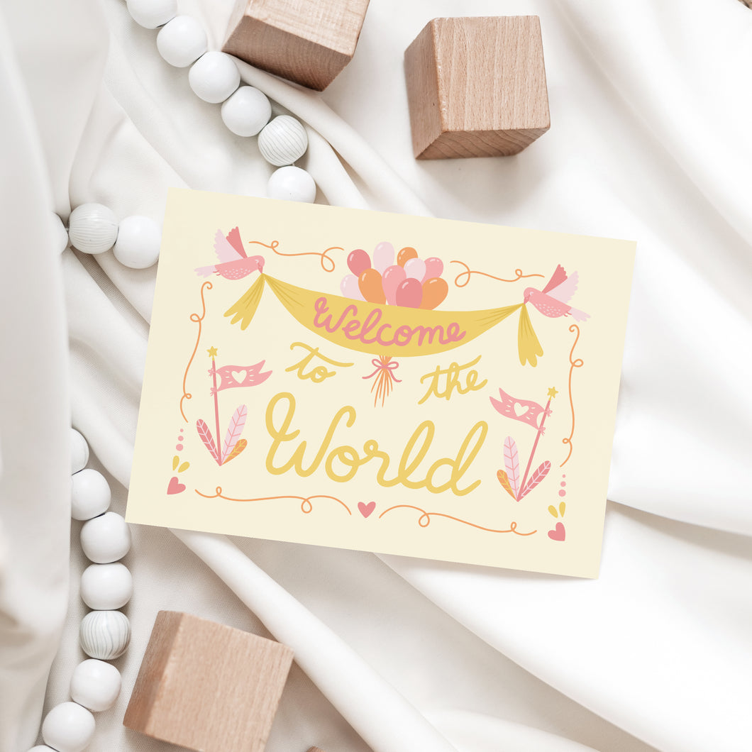 Welcome to the World Card - Girl